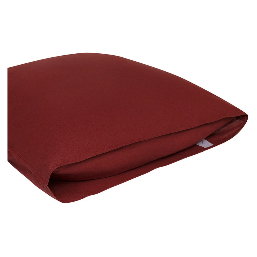 Набор из двух наволочек Tkano Essential 70х70 см, лен, хлопок, бордовый, цвета копченой паприки