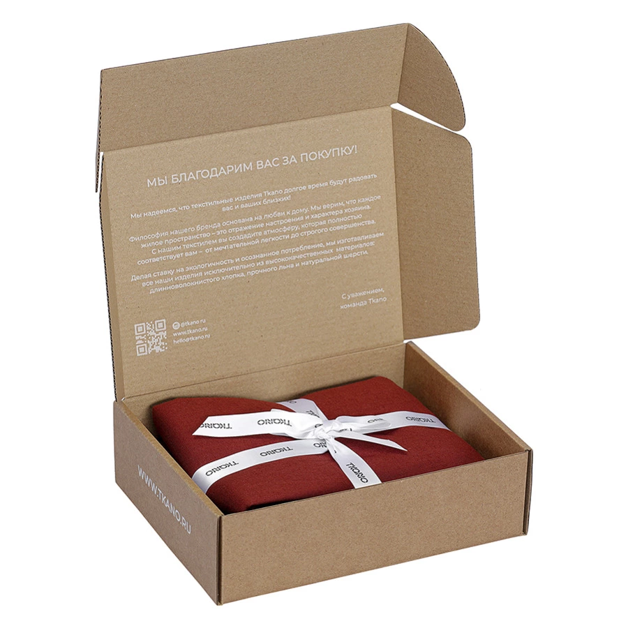 Набор из двух наволочек Tkano Essential 70х70 см, лен, хлопок, бордовый, цвета копченой паприки