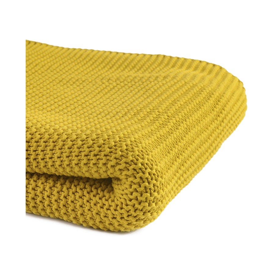 Плед Tkano Essential 130х180 см, 100% хлопок, горчичный