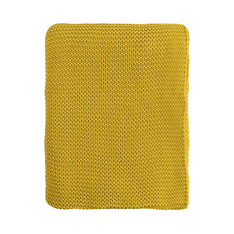 Плед Tkano Essential 130х180 см, 100% хлопок, горчичный