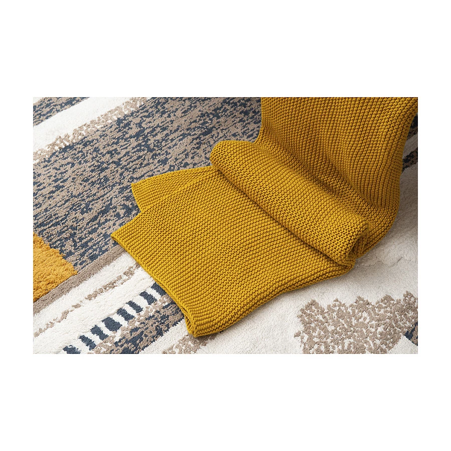 Плед Tkano Essential 130х180 см, 100% хлопок, горчичный