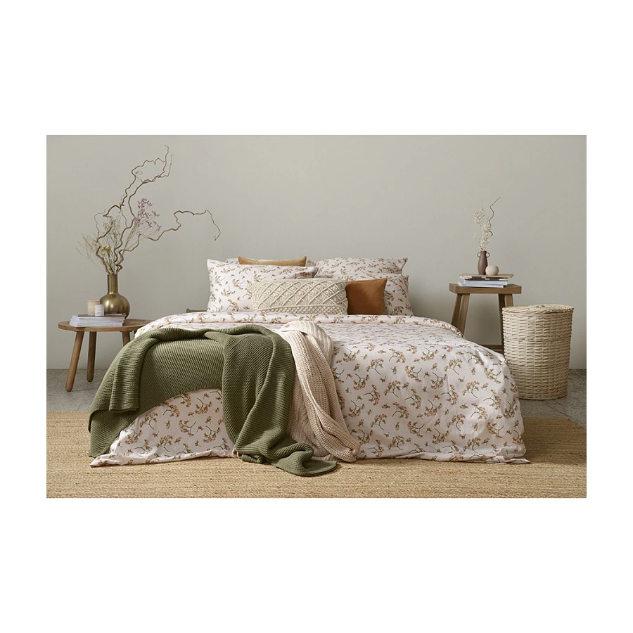 Плед Tkano Essential 130х180 см, 100% хлопок, оливковый