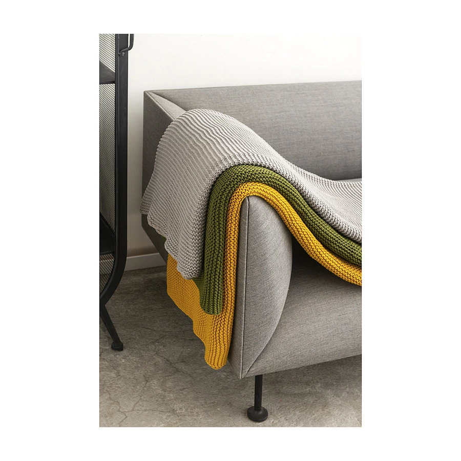 Плед Tkano Essential 130х180 см, 100% хлопок, оливковый