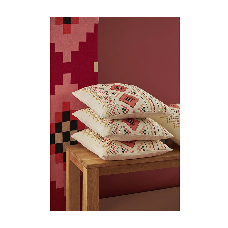 Плед Tkano Cultural Heritage Башкирский орнамент 130х180 см, 100% хлопок, красный