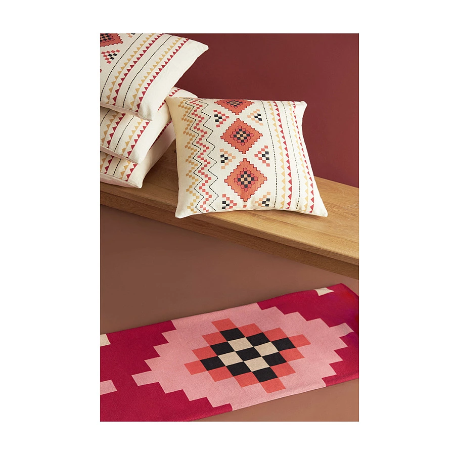 Плед Tkano Cultural Heritage Башкирский орнамент 130х180 см, 100% хлопок, красный