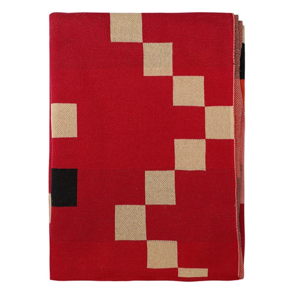 Плед Tkano Cultural Heritage Башкирский орнамент 130х180 см, 100% хлопок, красный