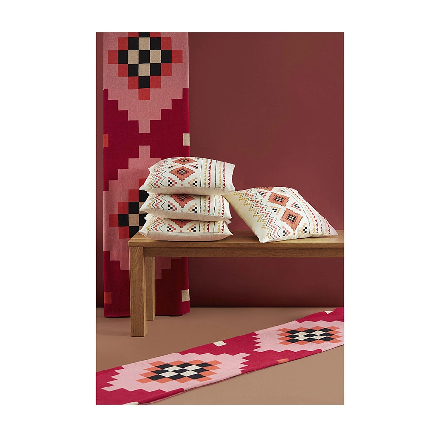 Плед Tkano Cultural Heritage Башкирский орнамент 130х180 см, 100% хлопок, красный