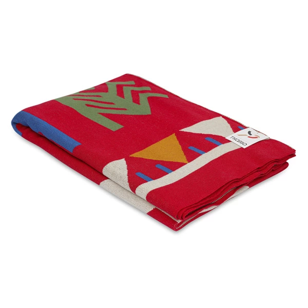 Плед Tkano Cultural Heritage Чувашский орнамент 130х180 см, 100% хлопок, красный