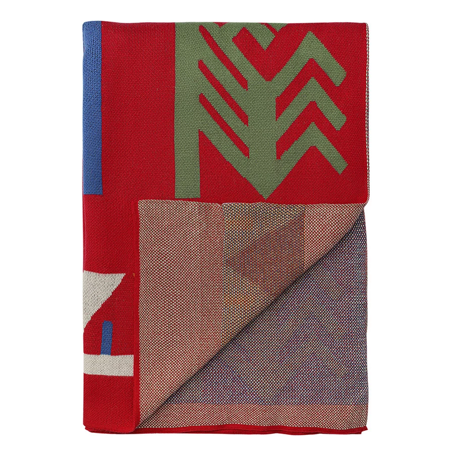 Плед Tkano Cultural Heritage Чувашский орнамент 130х180 см, 100% хлопок, красный