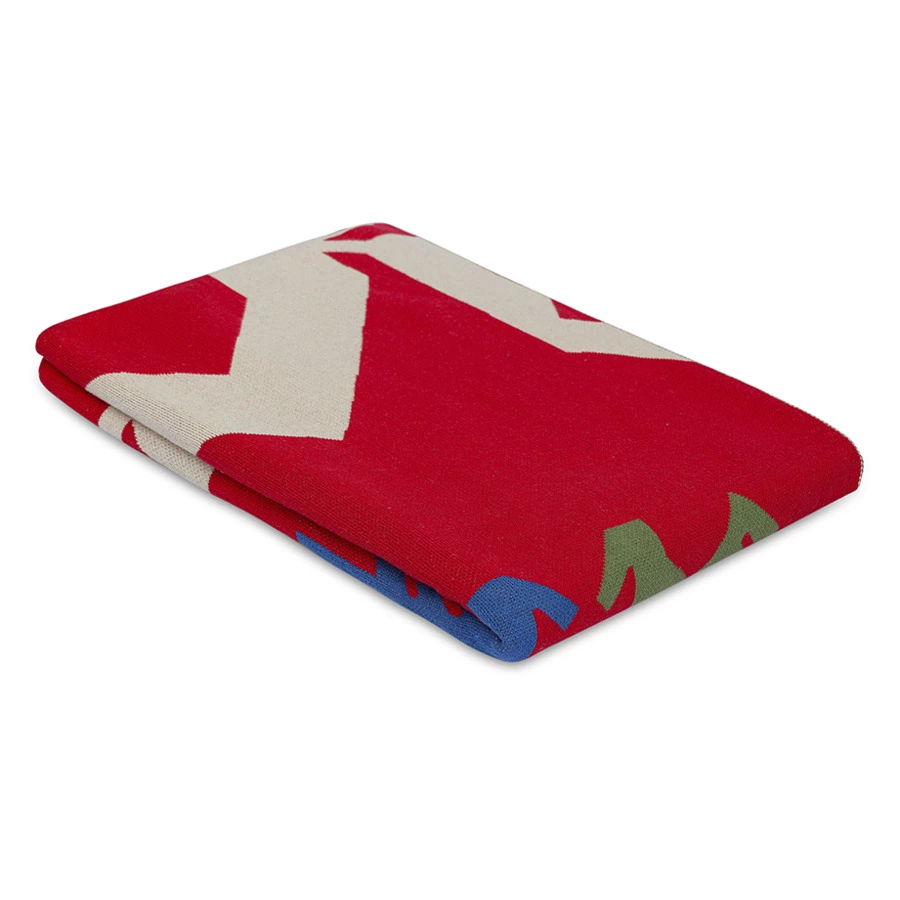 Плед Tkano Cultural Heritage Чувашский орнамент 130х180 см, 100% хлопок, красный