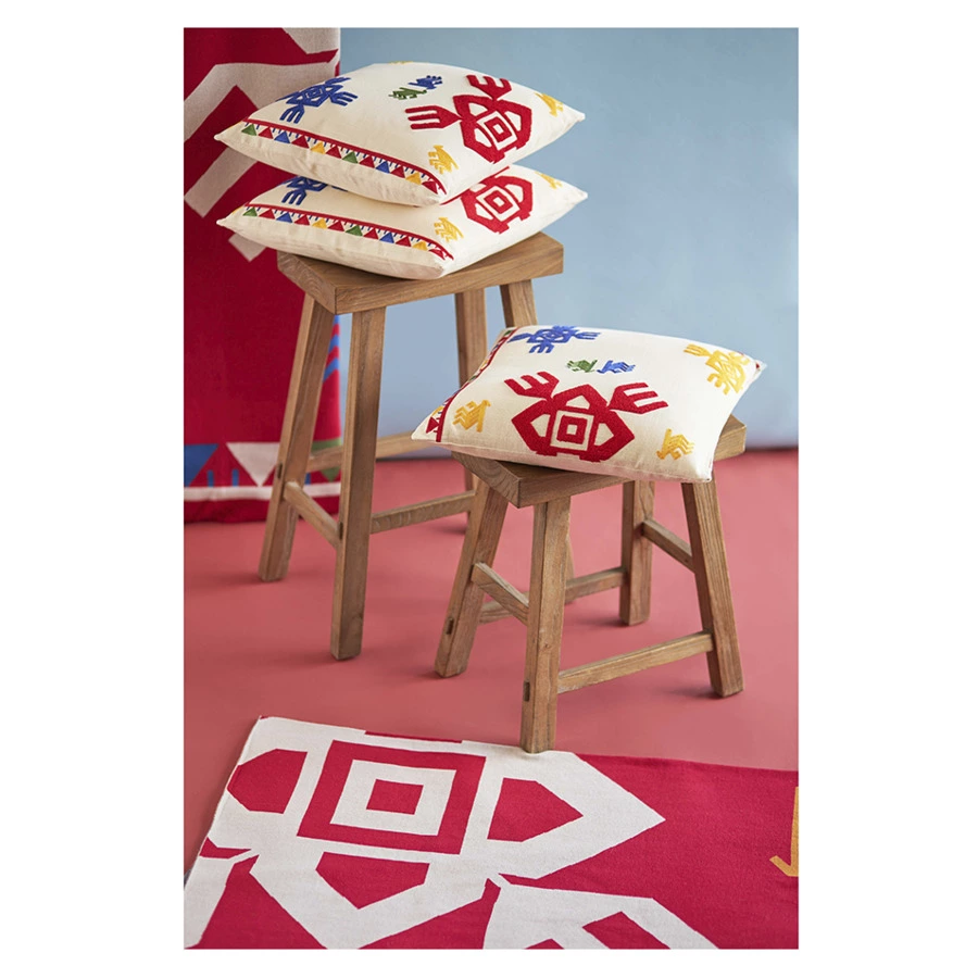 Плед Tkano Cultural Heritage Чувашский орнамент 130х180 см, 100% хлопок, красный