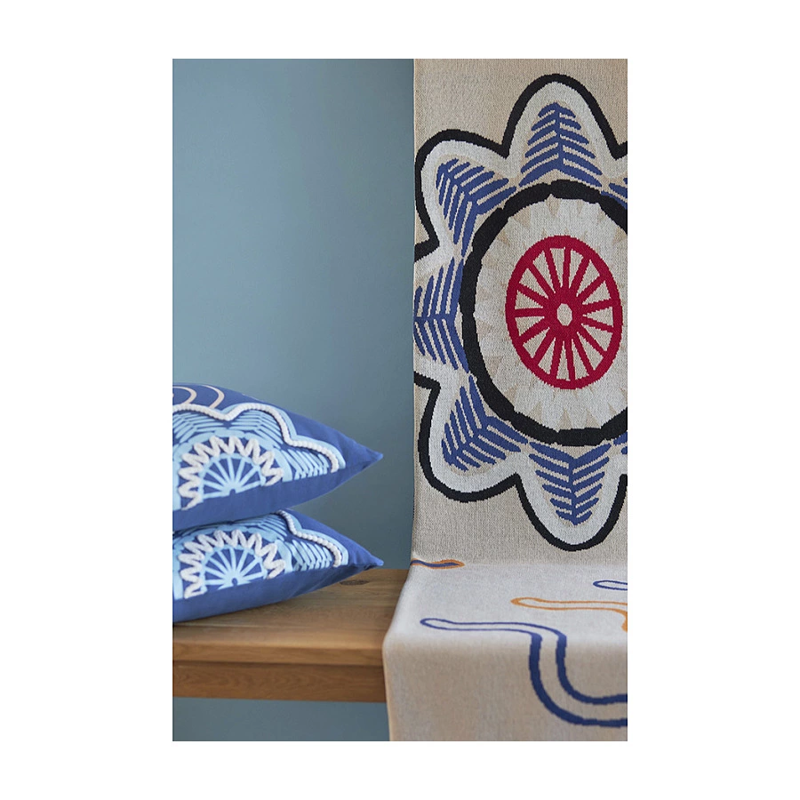 Плед Tkano Cultural Heritage Эвенский орнамент 130х180 см, 100% хлопок, мультиколор