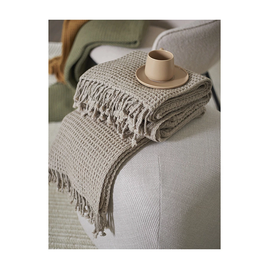 Плед Tkano Essential 130х180 см, 100% шерсть, бежевый