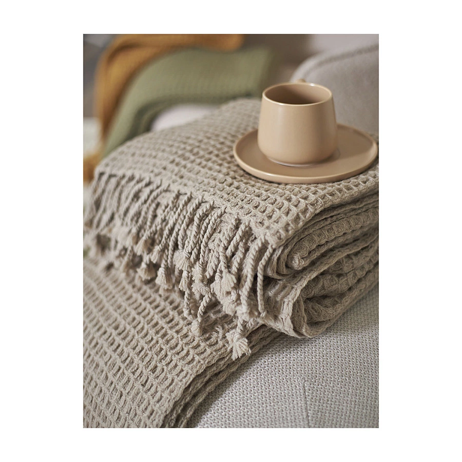 Плед Tkano Essential 130х180 см, 100% шерсть, бежевый