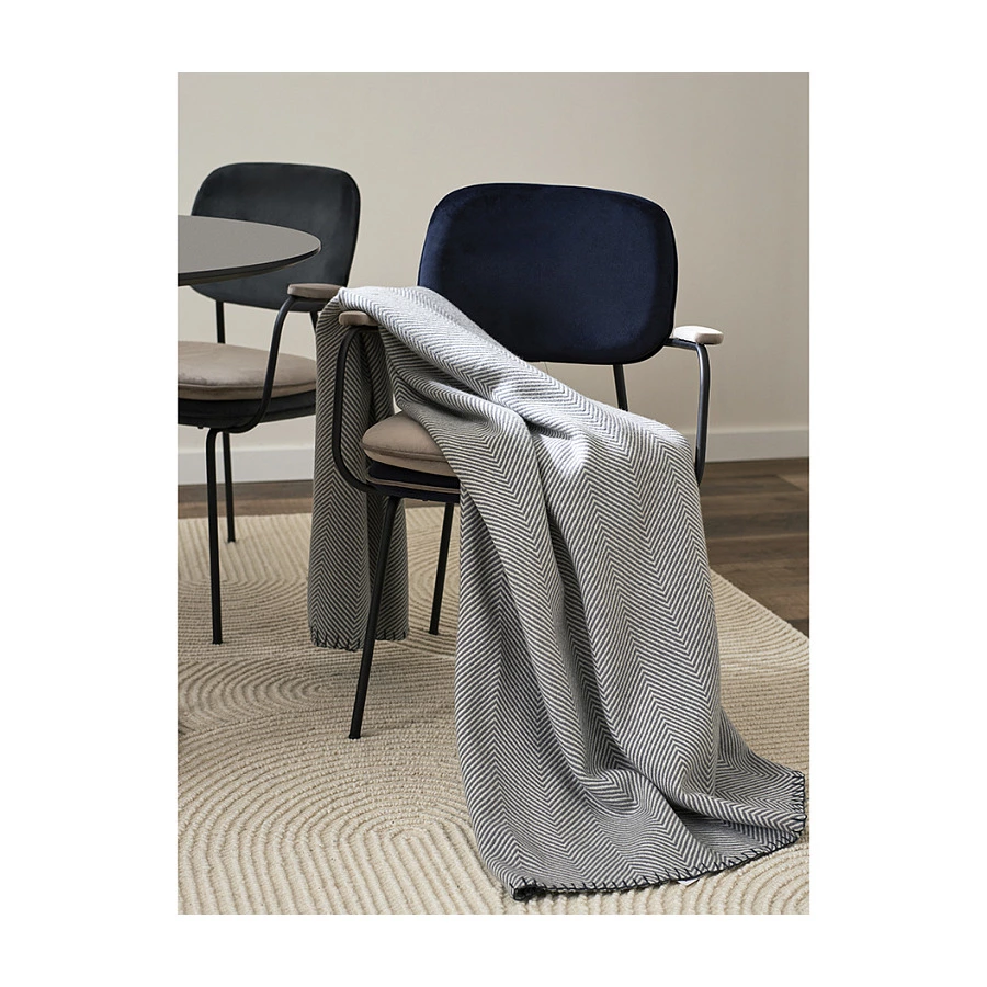 Плед Tkano Essential 130х180 см, 100% шерсть мериноса, серый