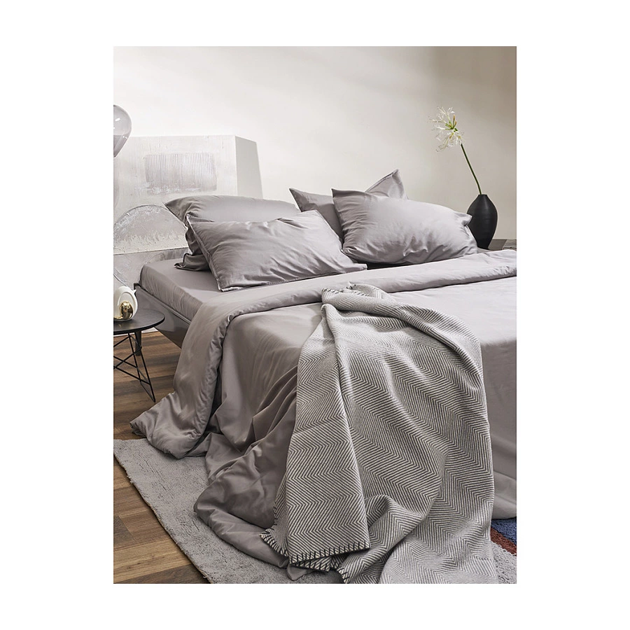 Плед Tkano Essential 130х180 см, 100% шерсть мериноса, серый