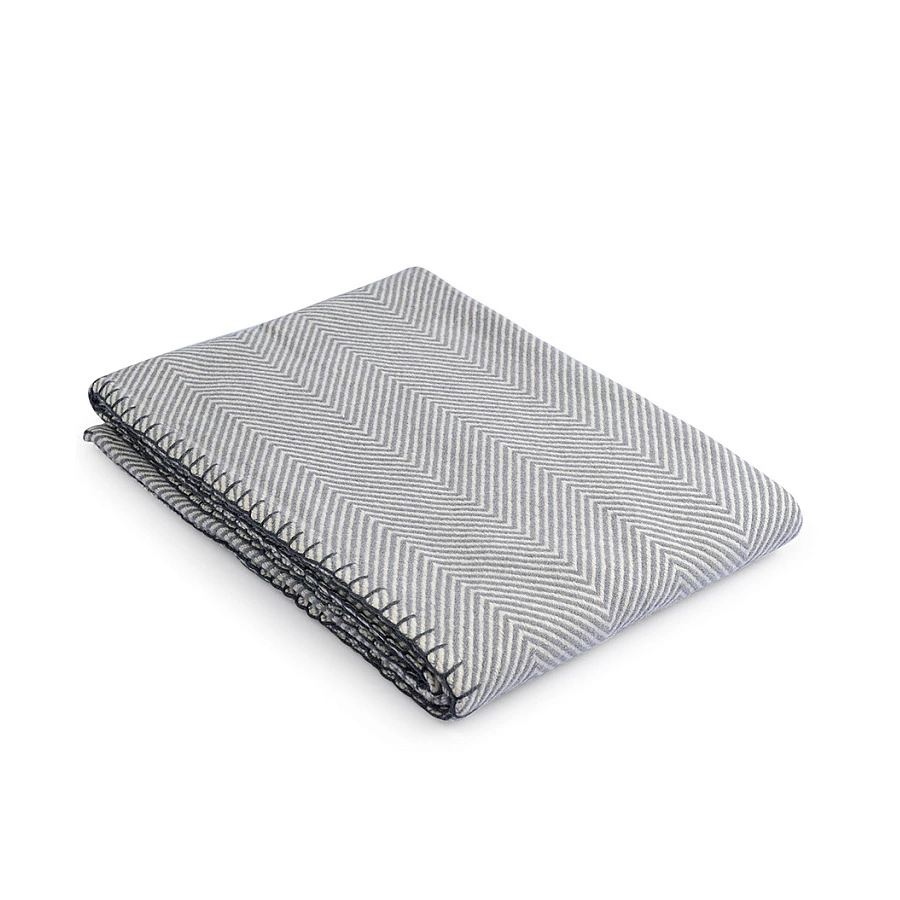 Плед Tkano Essential 130х180 см, 100% шерсть мериноса, серый