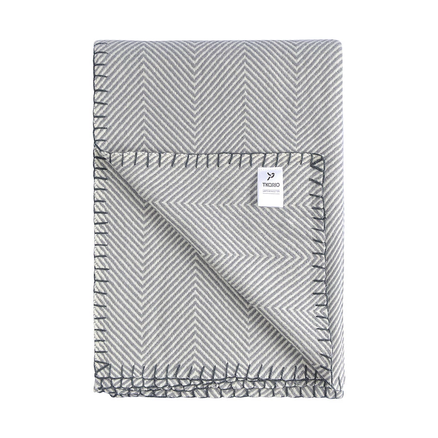 Плед Tkano Essential 130х180 см, 100% шерсть мериноса, серый
