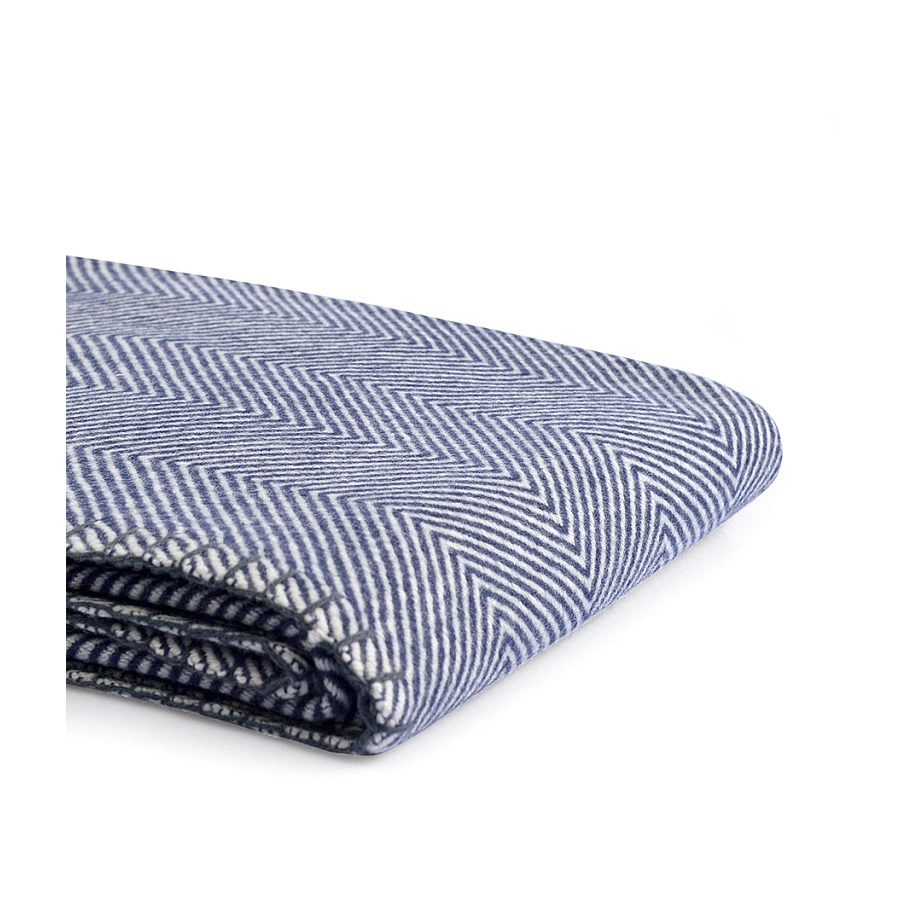 Плед Tkano Essential 130х180 см, 100% шерсть мериноса, синий