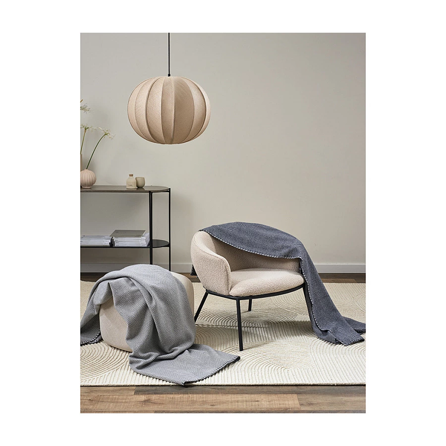 Плед Tkano Essential 130х180 см, 100% шерсть мериноса, синий