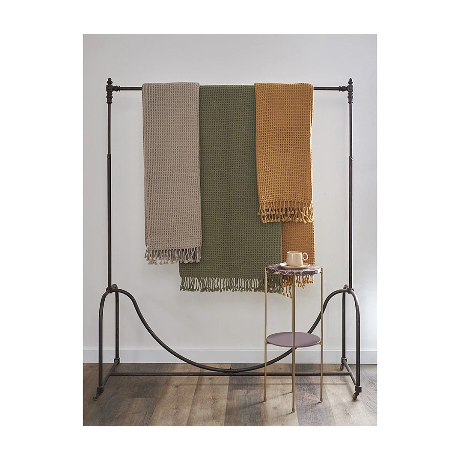 Плед Tkano Essential 130х180 см, 100% шерсть, зеленый