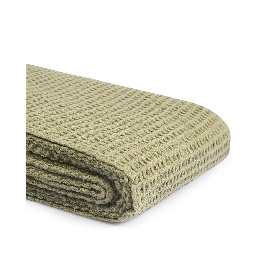 Плед Tkano Essential 130х180 см, 100% шерсть, зеленый