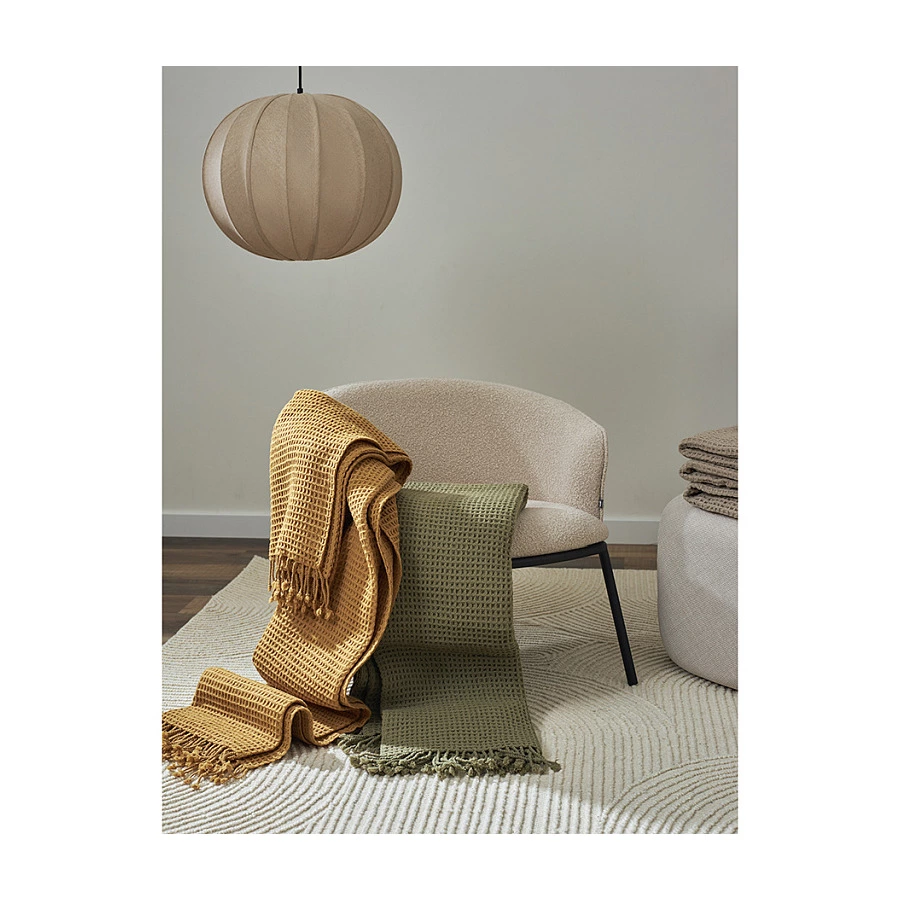 Плед Tkano Essential 130х180 см, 100% шерсть, зеленый