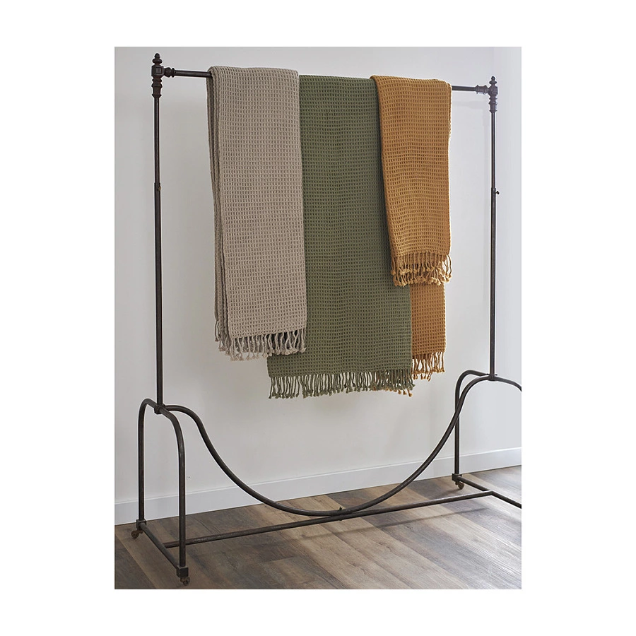 Плед Tkano Essential 130х180 см, 100% шерсть, охровый