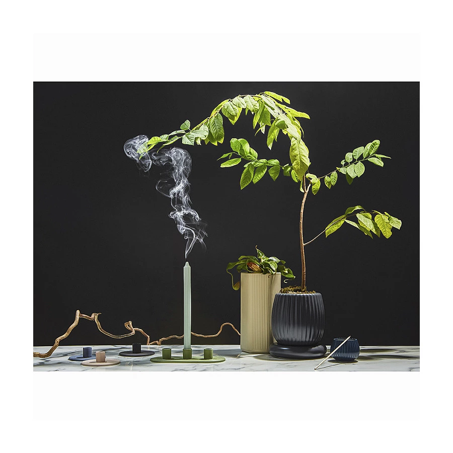 Подсвечник Tkano Essential каменная керамика, темно-синий