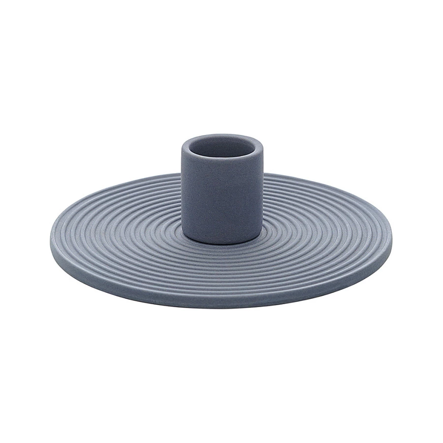 Подсвечник Tkano Essential каменная керамика, темно-синий