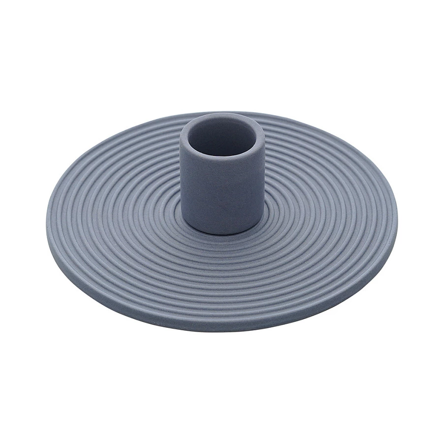 Подсвечник Tkano Essential каменная керамика, темно-синий