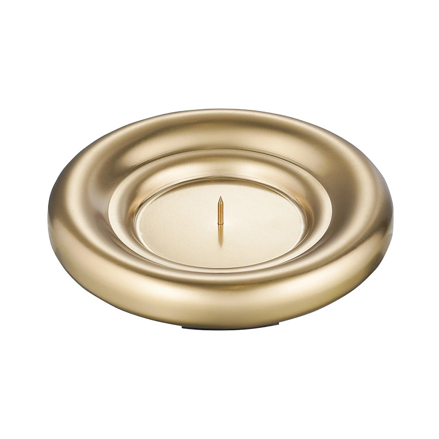 Подсвечник круглый с титановым покрытием Tkano Edge нержавеющая сталь, золотистый