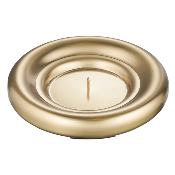 Подсвечник круглый с титановым покрытием Tkano Edge нержавеющая сталь, золотистый