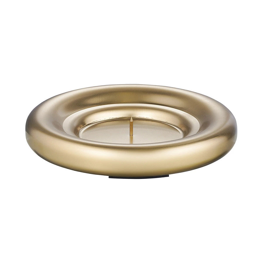 Подсвечник круглый с титановым покрытием Tkano Edge нержавеющая сталь, золотистый