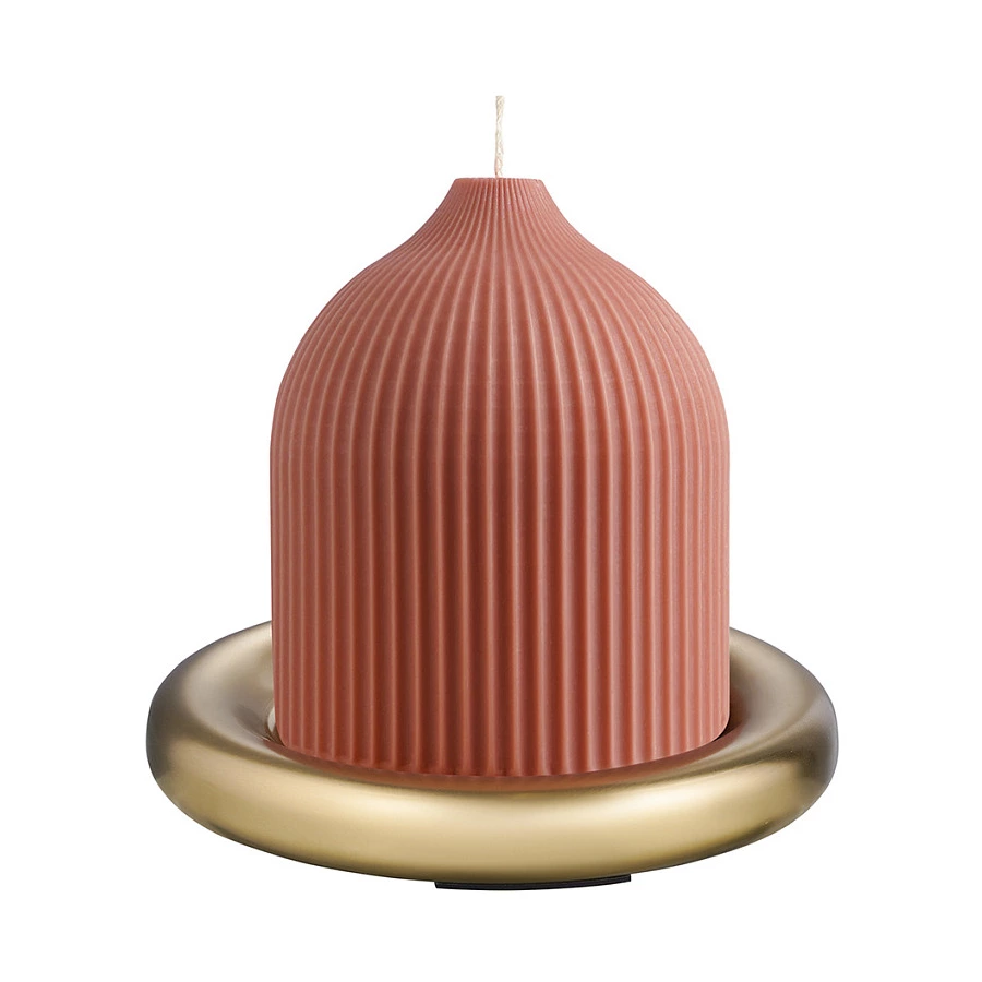 Подсвечник круглый с титановым покрытием Tkano Edge нержавеющая сталь, золотистый