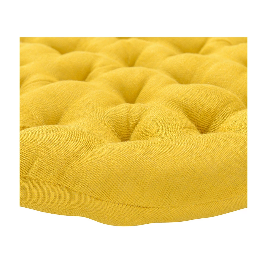 Подушка на стул Tkano Essential 40х40x4 см, 100% стираный лен, горчичная