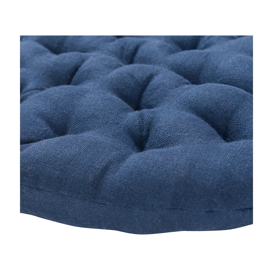 Подушка на стул Tkano Essential 40х40x4 см, 100% стираный лен, синяя