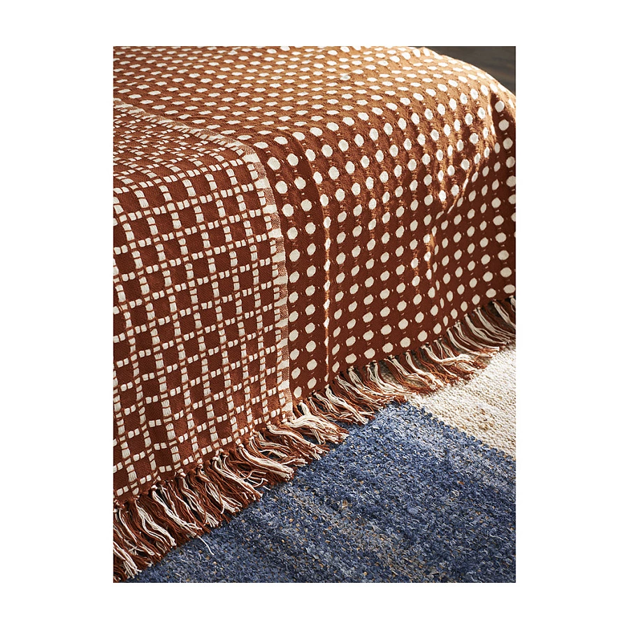 Покрывало Tkano Essential Polka dots, 180х250 см, 100% хлопок, коричневое