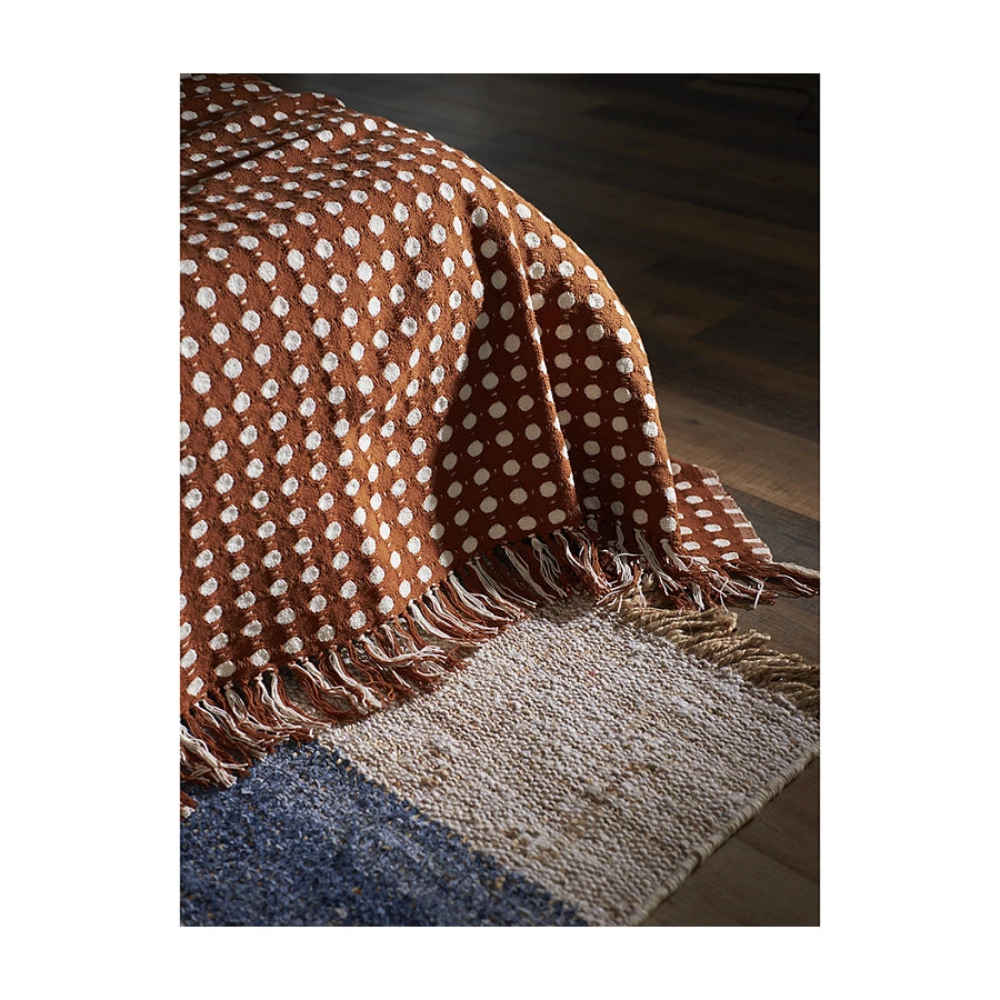 Покрывало Tkano Essential Polka dots, 180х250 см, 100% хлопок, коричневое