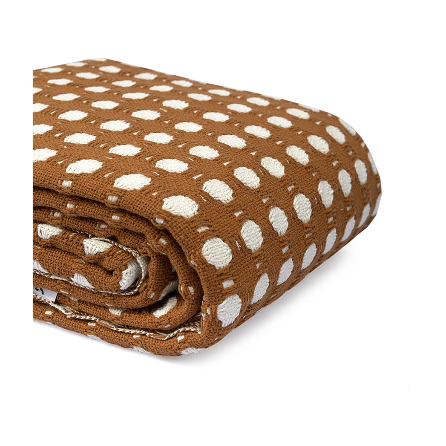 Покрывало Tkano Essential Polka dots, 180х250 см, 100% хлопок, коричневое