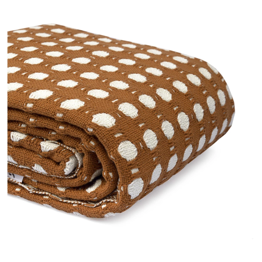 Покрывало Tkano Essential Polka dots, 230х250 см, 100% хлопок, коричневое