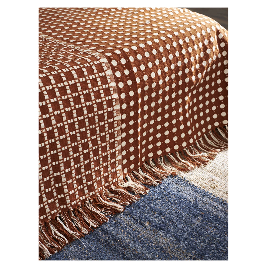 Покрывало Tkano Essential Polka dots, 230х250 см, 100% хлопок, коричневое