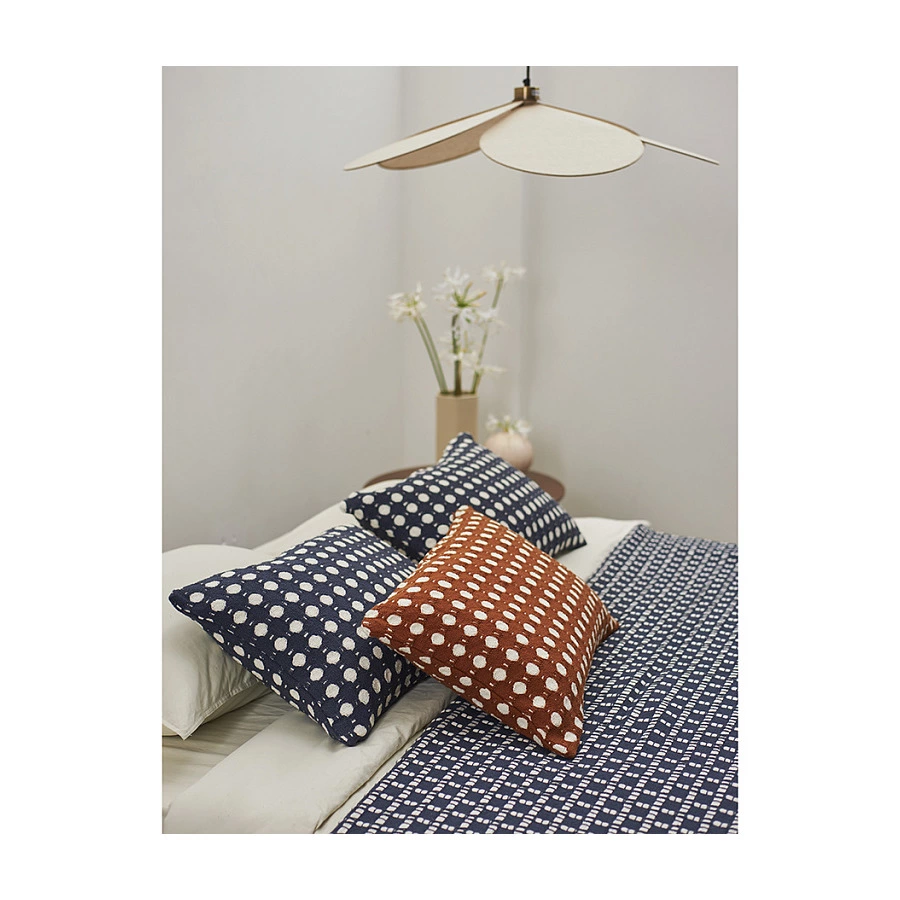 Покрывало Tkano Essentia Polka dotsl, 180х250 см, 100% хлопок, синее