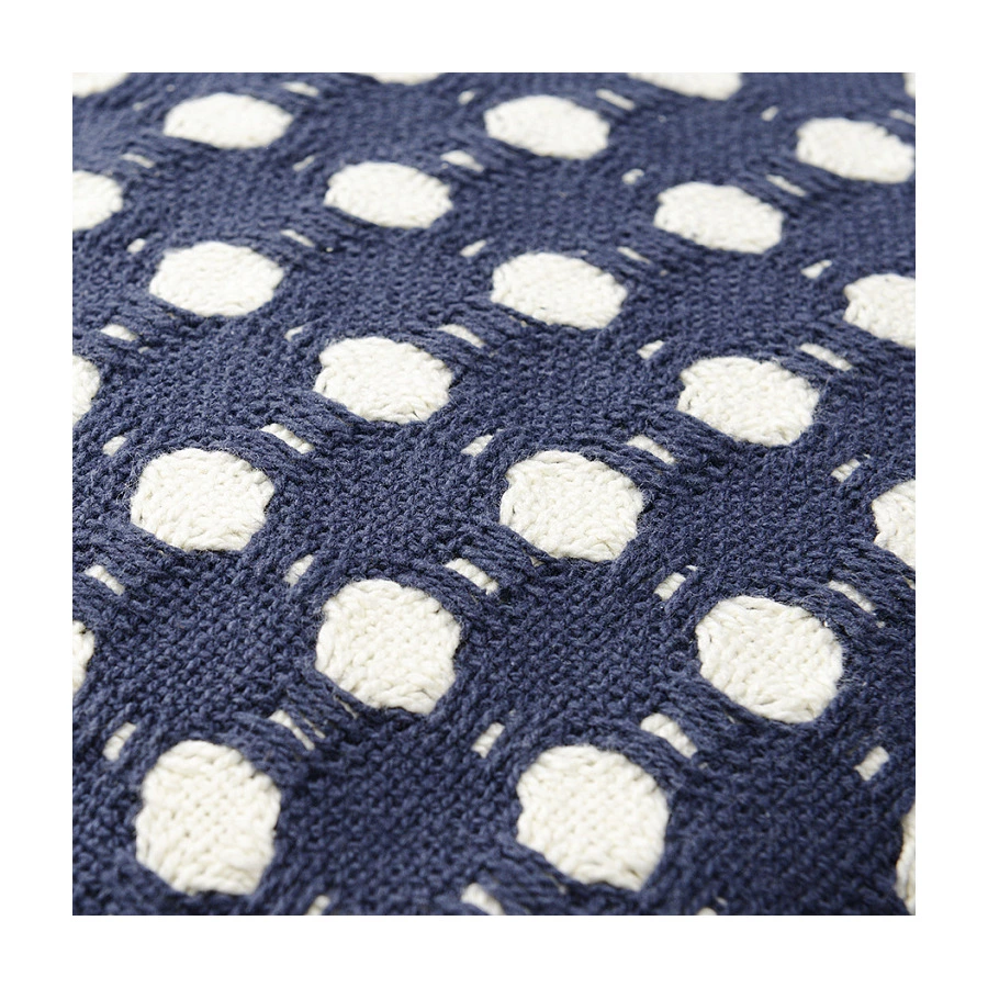 Покрывало Tkano Essentia Polka dotsl, 180х250 см, 100% хлопок, синее