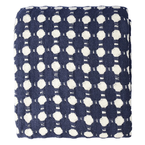 Покрывало Tkano Essential Polka dots, 230х250 см, 100% хлопок, синее