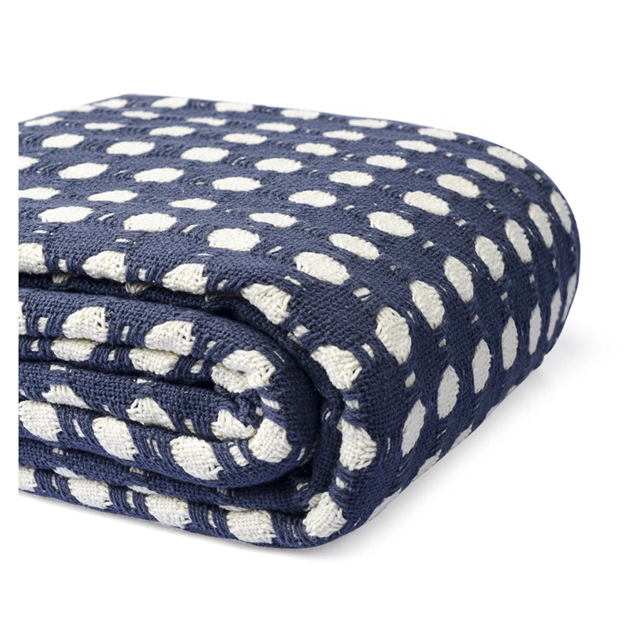 Покрывало Tkano Essential Polka dots, 230х250 см, 100% хлопок, синее