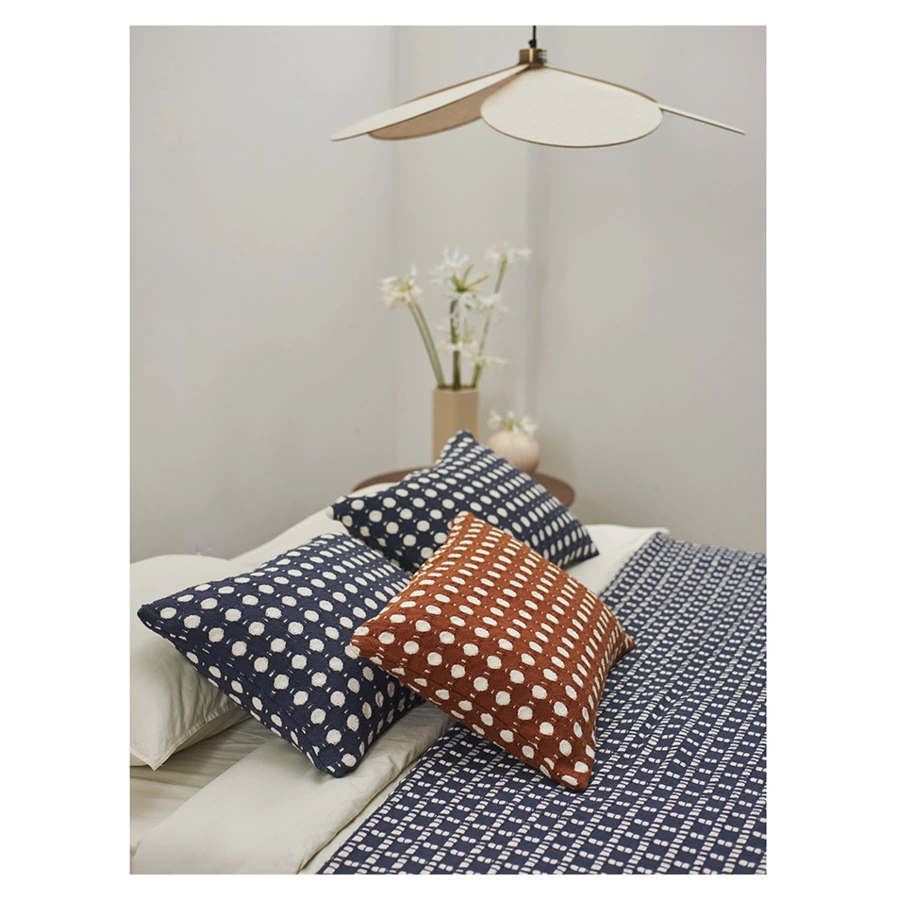 Покрывало Tkano Essential Polka dots, 230х250 см, 100% хлопок, синее