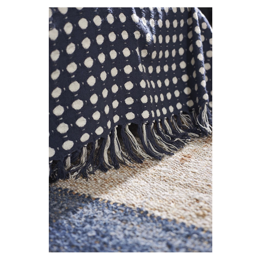 Покрывало Tkano Essential Polka dots, 230х250 см, 100% хлопок, синее