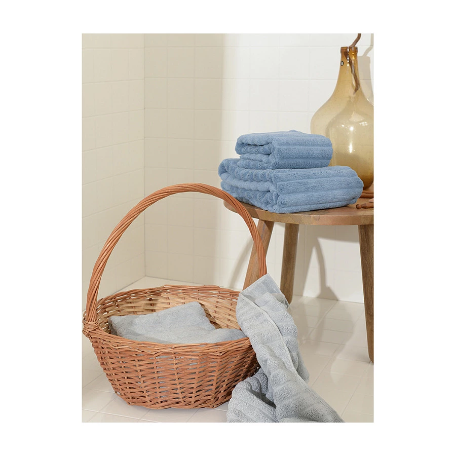 Полотенце банное Tkano Essential Waves, 70х140 см, 100% хлопок, джинсово-синее