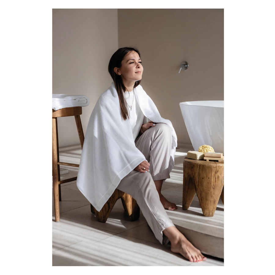 Полотенце банное Tkano Essential 90х150 см, 100% хлопок, белое